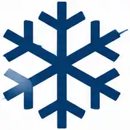 A blue and white snowflake logo for ICF Sub Inc.